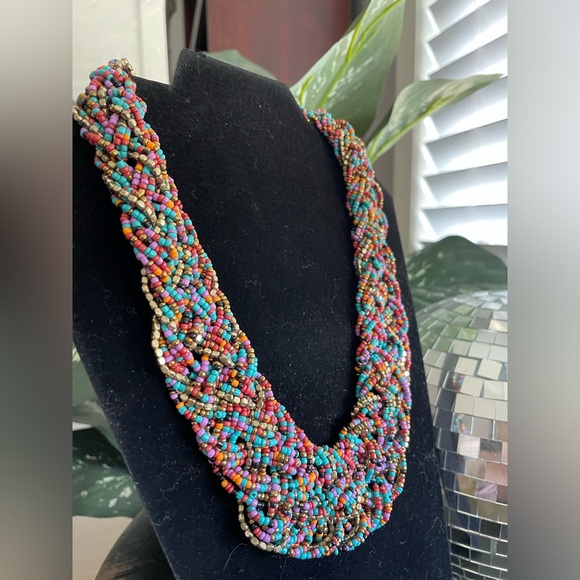 Multi-Colored Wrap Statement Necklace - Picture 3 of 7